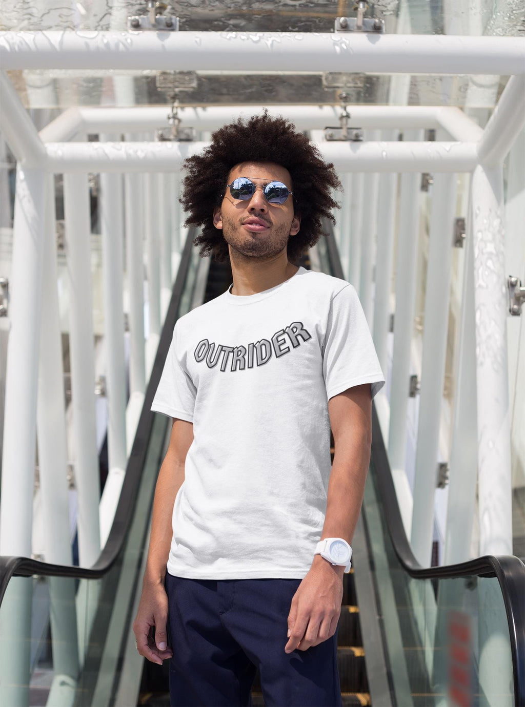 OUTRIDER Gothic Front Print Tee