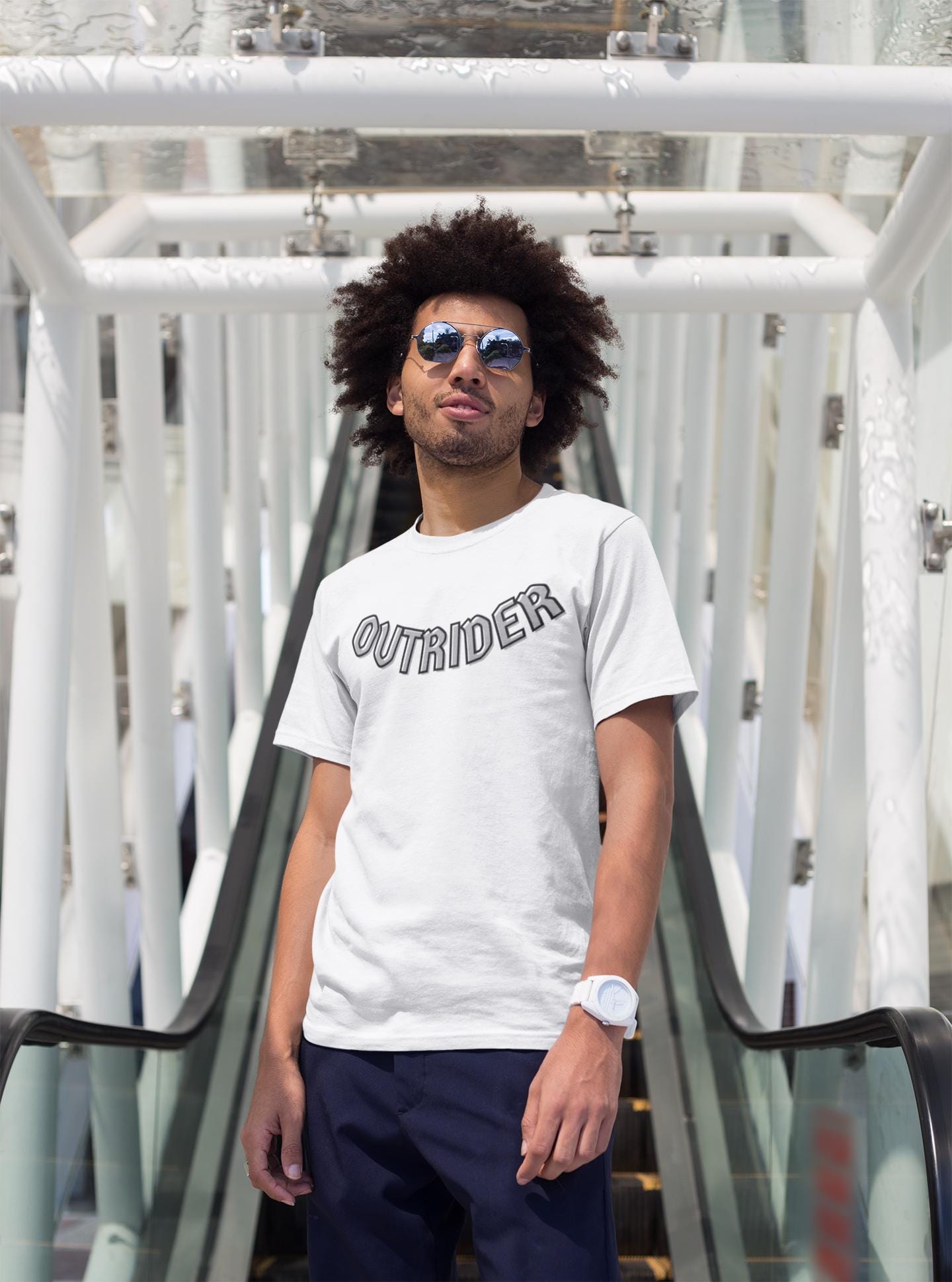 OUTRIDER Gothic Front Print Tee